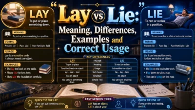 Lay vs Lie: Meaning, Differences, Examples and Correct Usage