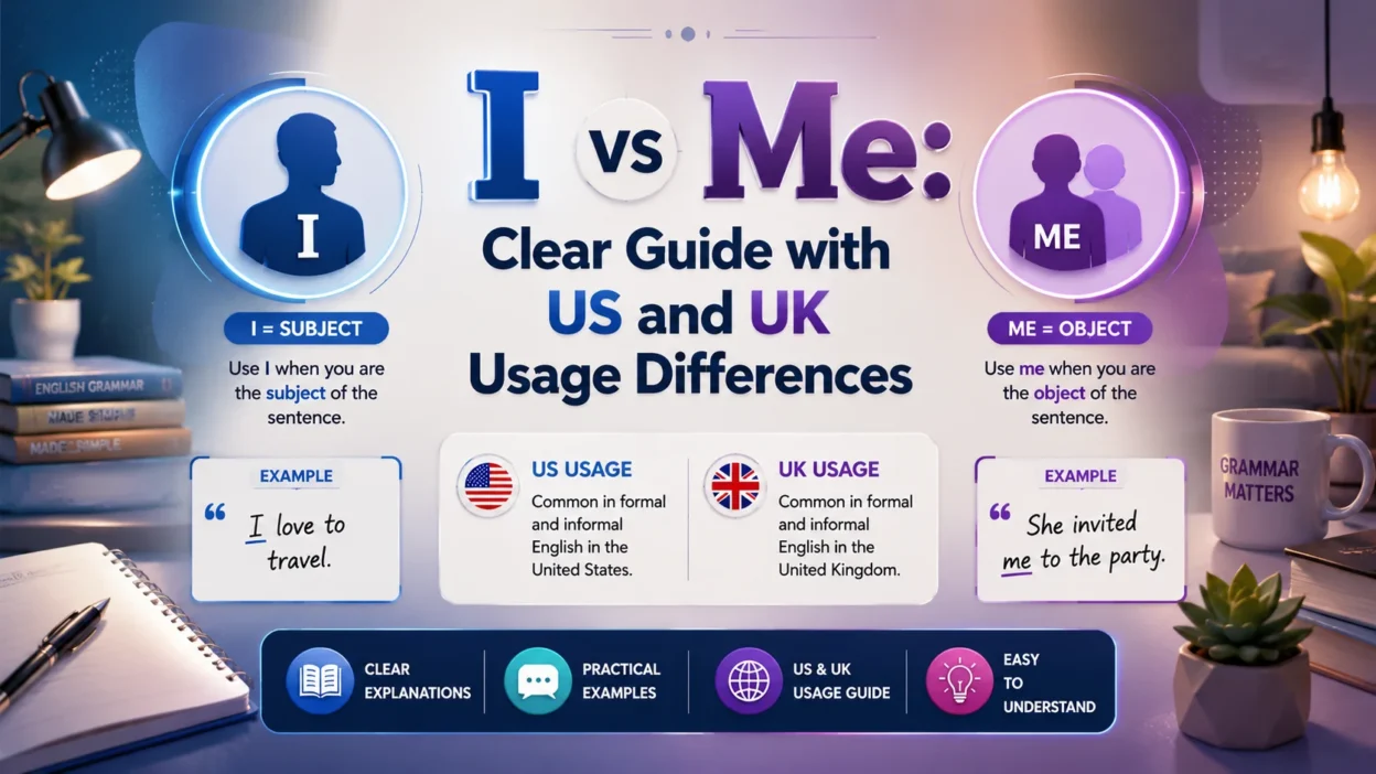 I vs Me Clear Guide with US and UK Usage Differences