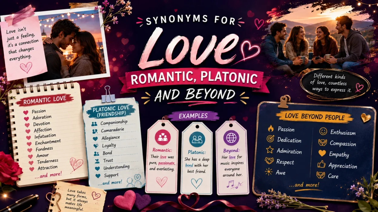Synonyms for Love Romantic, Platonic and Beyond