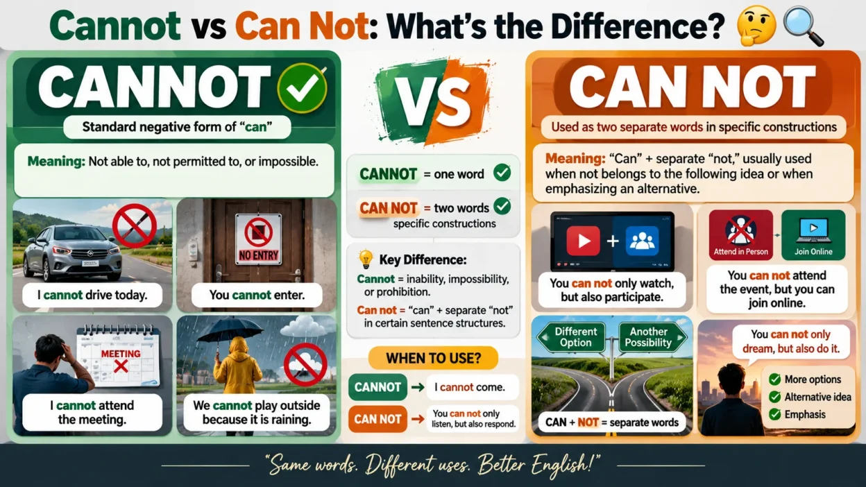 Cannot vs Can Not: What’s the Difference? 🤔🔍