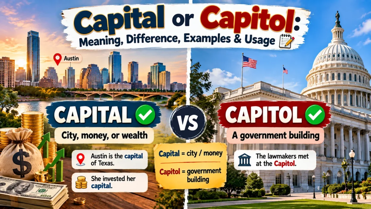 Capital or Capitol: Meaning, Difference, Examples & Usage 📝