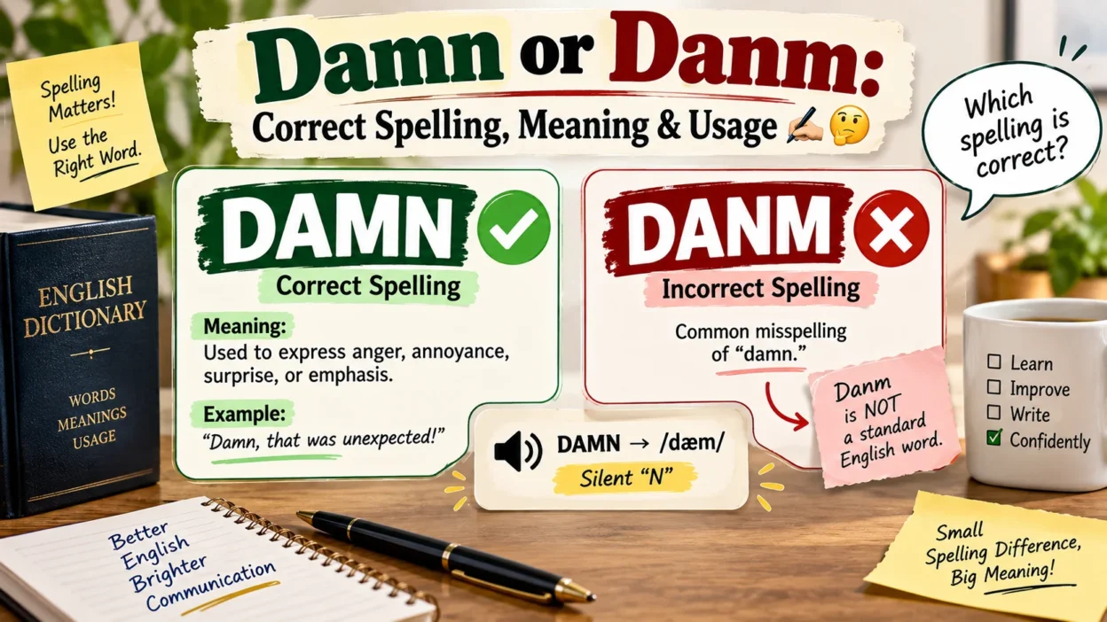 Damn or Danm: Correct Spelling, Meaning & Usage ✍️🤔