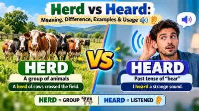 Herd vs Heard: Meaning, Difference, Examples & Usage🔊👂